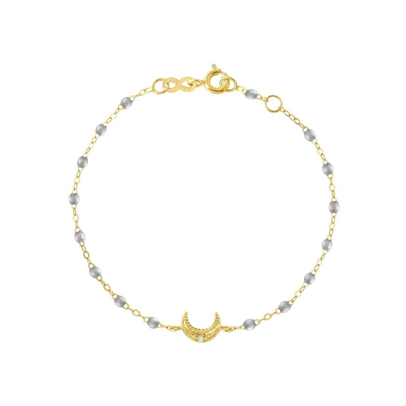 Bracelet Gigi Clozeau Lune en or jaune, résine argent et diamant, taille 17cm