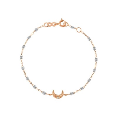 Bracelet Gigi Clozeau Lune en or rose, résine argent et diamant, taille 17cm