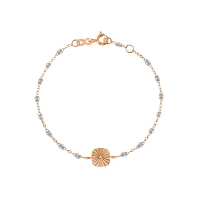 Bracelet Gigi Clozeau Miss Lumière en or rose, résine argent et diamant, 17cm