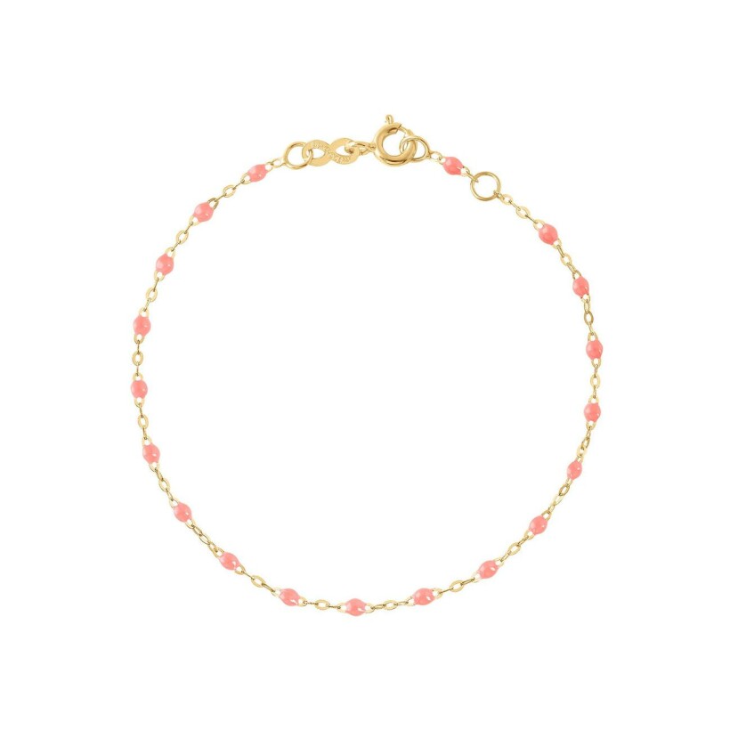 Bracelet Gigi Clozeau Classique en or jaune et résine fushia, taille 13cm