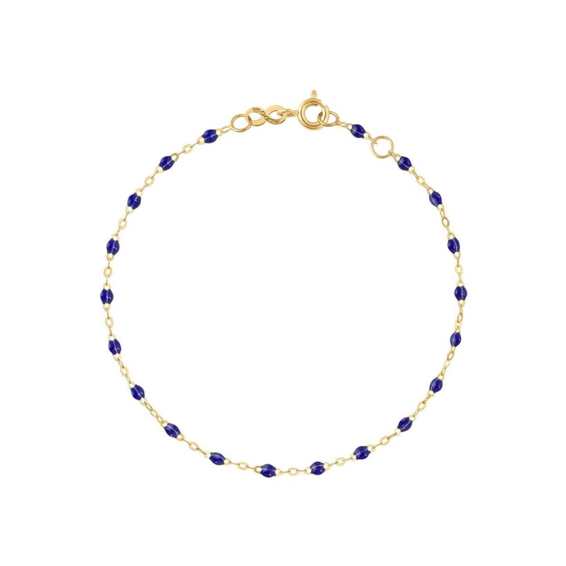 Bracelet Gigi Clozeau Classique en or jaune et résine bleu prusse, taille 13cm