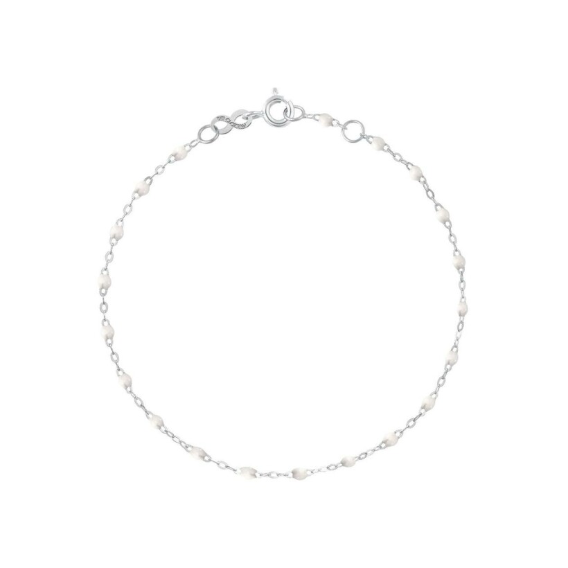 Bracelet Gigi Clozeau Classique en or blanc et résine blanche, 15cm