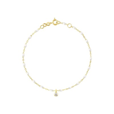 Bracelet Gigi Clozeau Gigi Suprême en or jaune, résine blanche et diamants, taille 17cm