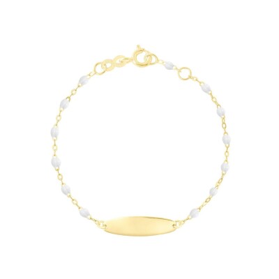 Bracelet Gigi Clozeau Little Gigi en or jaune et résine blanche, taille 13cm