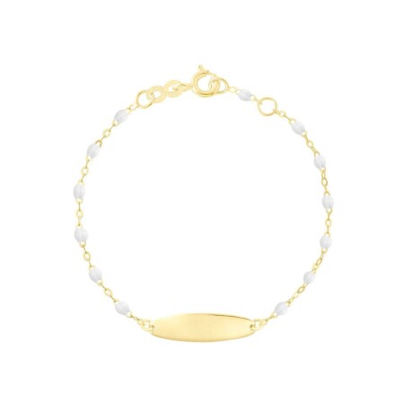 Bracelet Gigi Clozeau Little Gigi en or jaune et résine blanche, taille 13cm