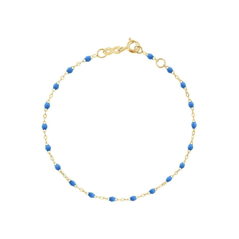 Bracelet Gigi Clozeau Classique en or jaune et résine bleu fluo, 15cm