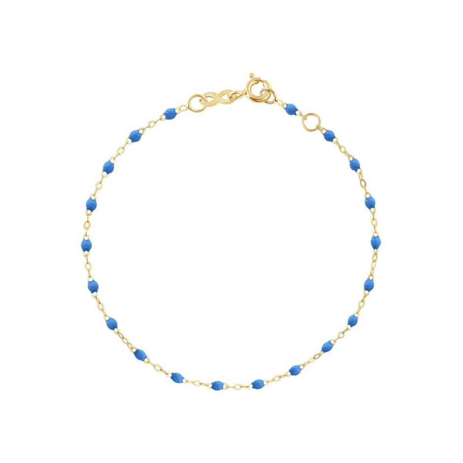 Bracelet Gigi Clozeau Classique en or jaune et résine bleu fluo, 19cm