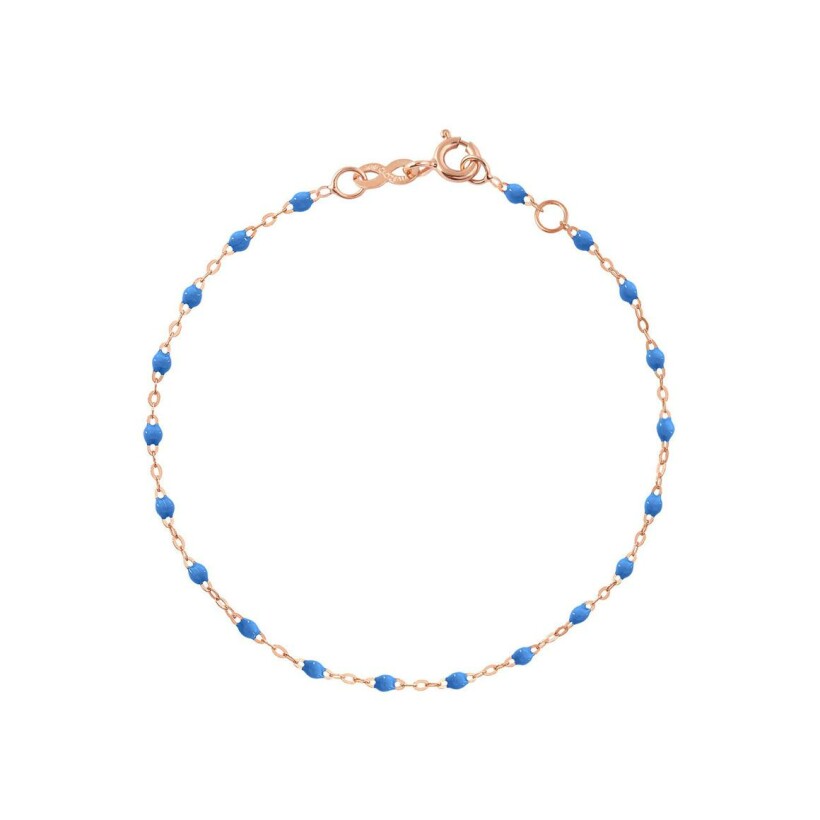 Gigi Clozeau Classique bracelet, rose gold, fluorescent blue resin, size 15cm