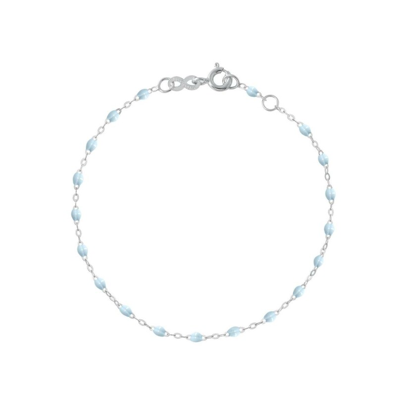 Bracelet Gigi Clozeau Classique en or blanc et résine bleu layette, 15cm