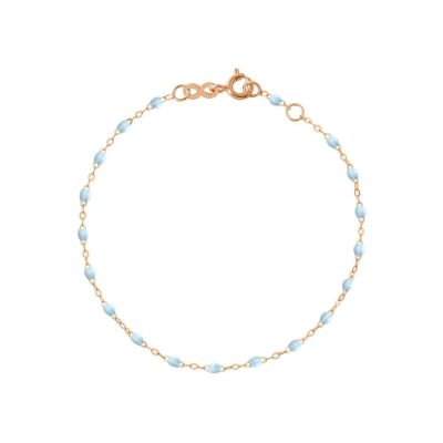 Bracelet Gigi Clozeau Classique en or rose et résine bleu layette, 19cm