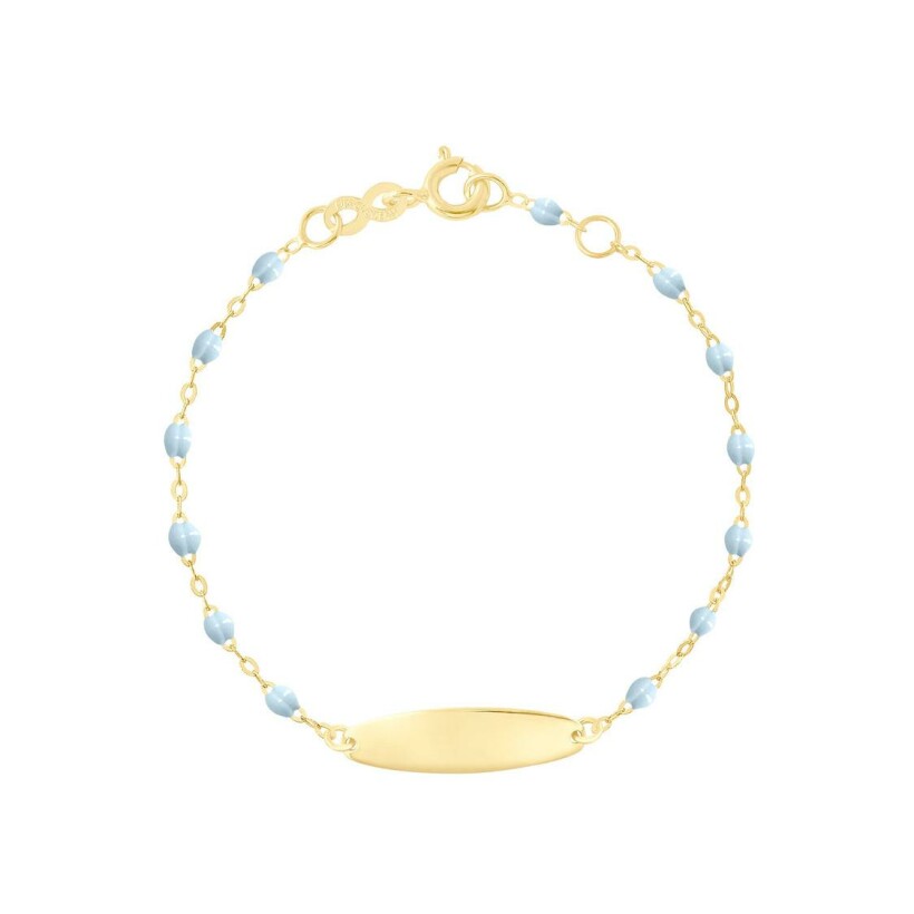 Bracelet Gigi Clozeau Little Gigi en or jaune et résine bleu layette, taille 15cm