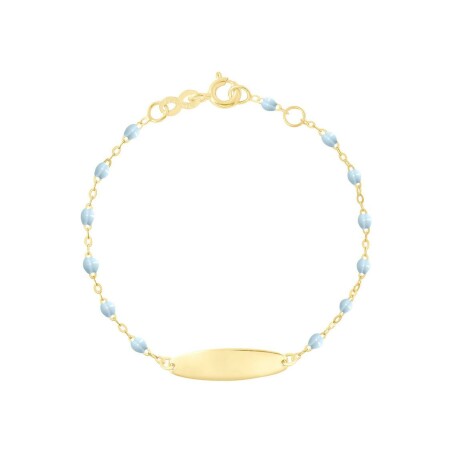 Bracelet Gigi Clozeau Little Gigi en or jaune et résine bleu layette, taille 15cm