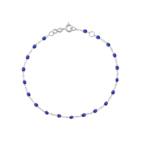 Bracelet Gigi Clozeau Classique en or blanc et résine bleuet, 19cm