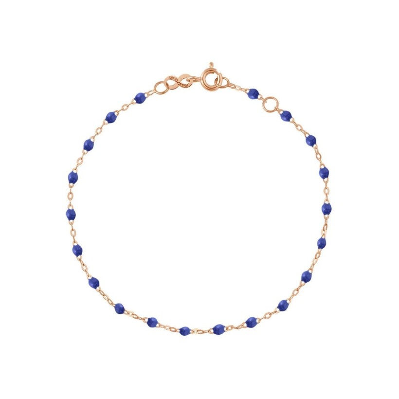 Bracelet Gigi Clozeau Classique en or rose et résine bleu bleuet, 15cm
