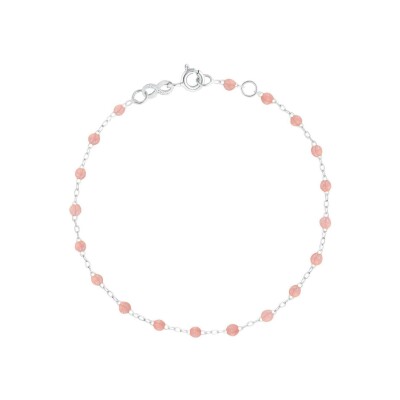 Bracelet Gigi Clozeau Classique en or blanc et résine blush, taille 17cm