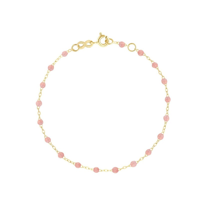 Bracelet Gigi Clozeau Classique en or jaune et résine Blush, taille 15cm