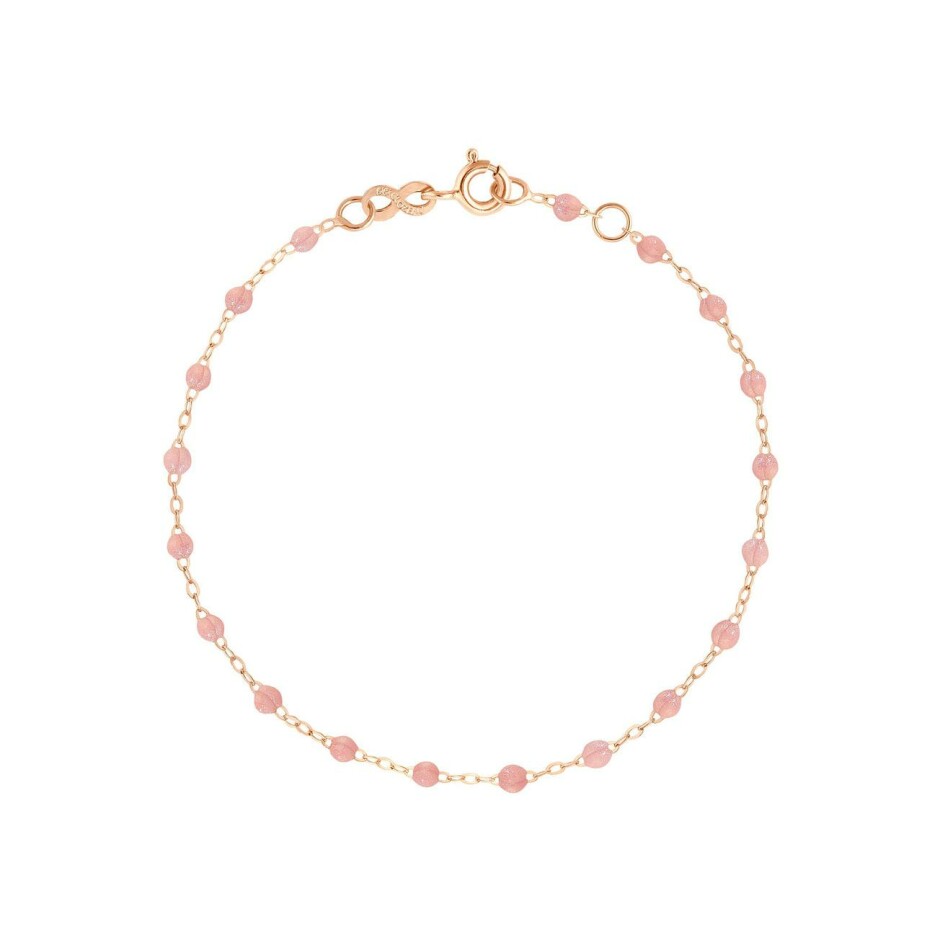 Bracelet Gigi Clozeau Classique en or rose et résine blush, taille 13cm