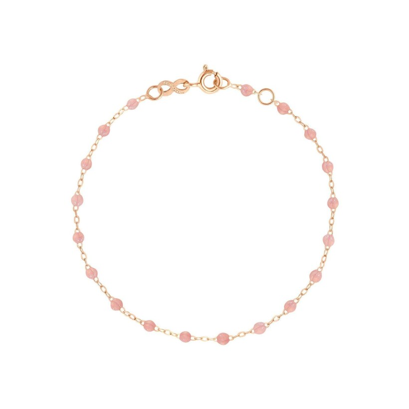 Bracelet Gigi Clozeau Classique en or rose et résine Blush, taille 15cm
