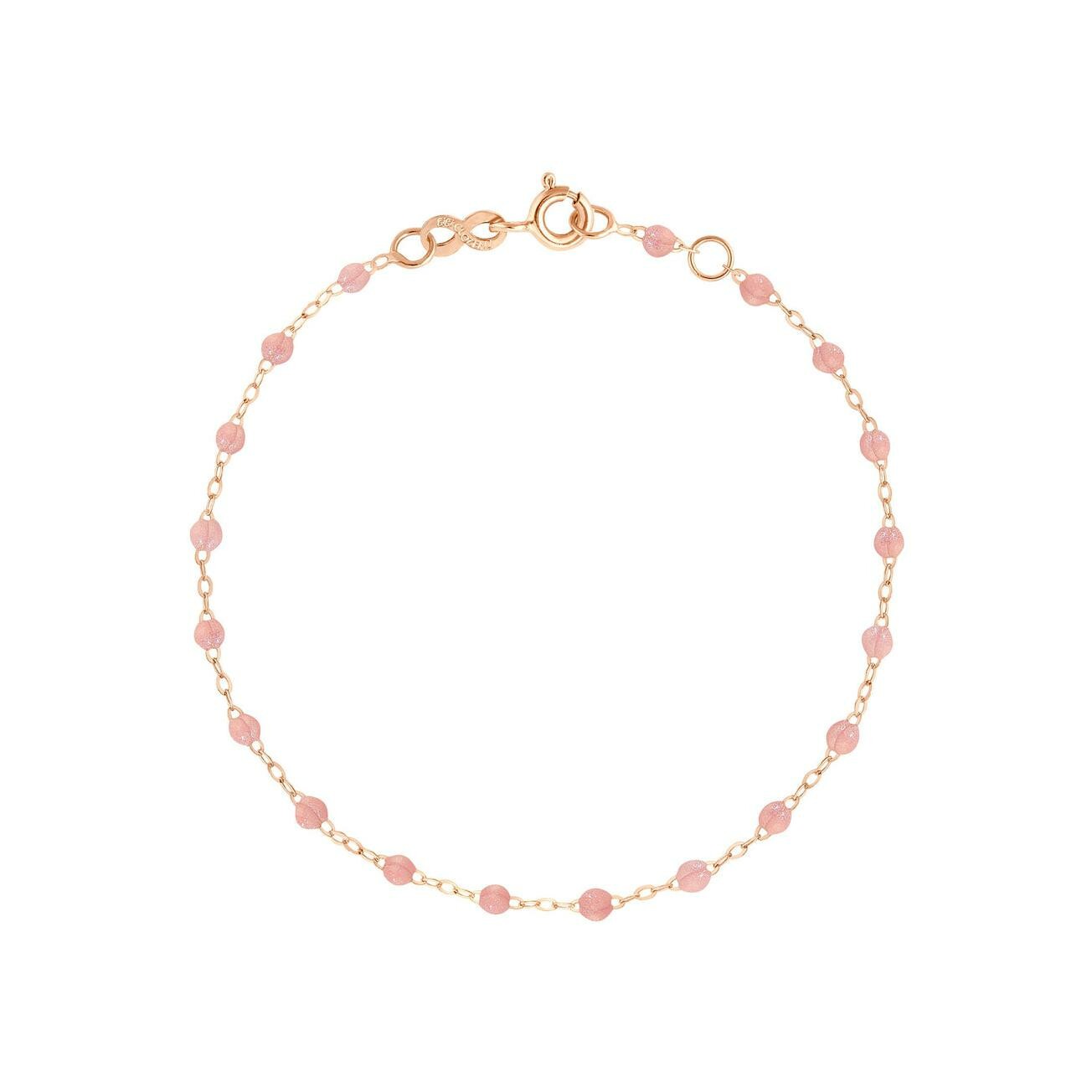 Bracelet Gigi Clozeau Classique en or rose et résine Blush, taille 17cm