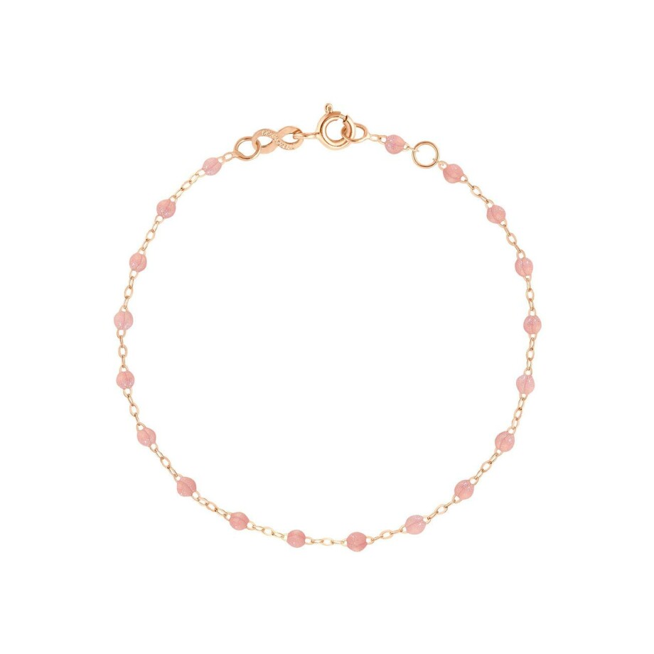 Bracelet Gigi Clozeau Classique en or rose et résine blush, taille 17cm