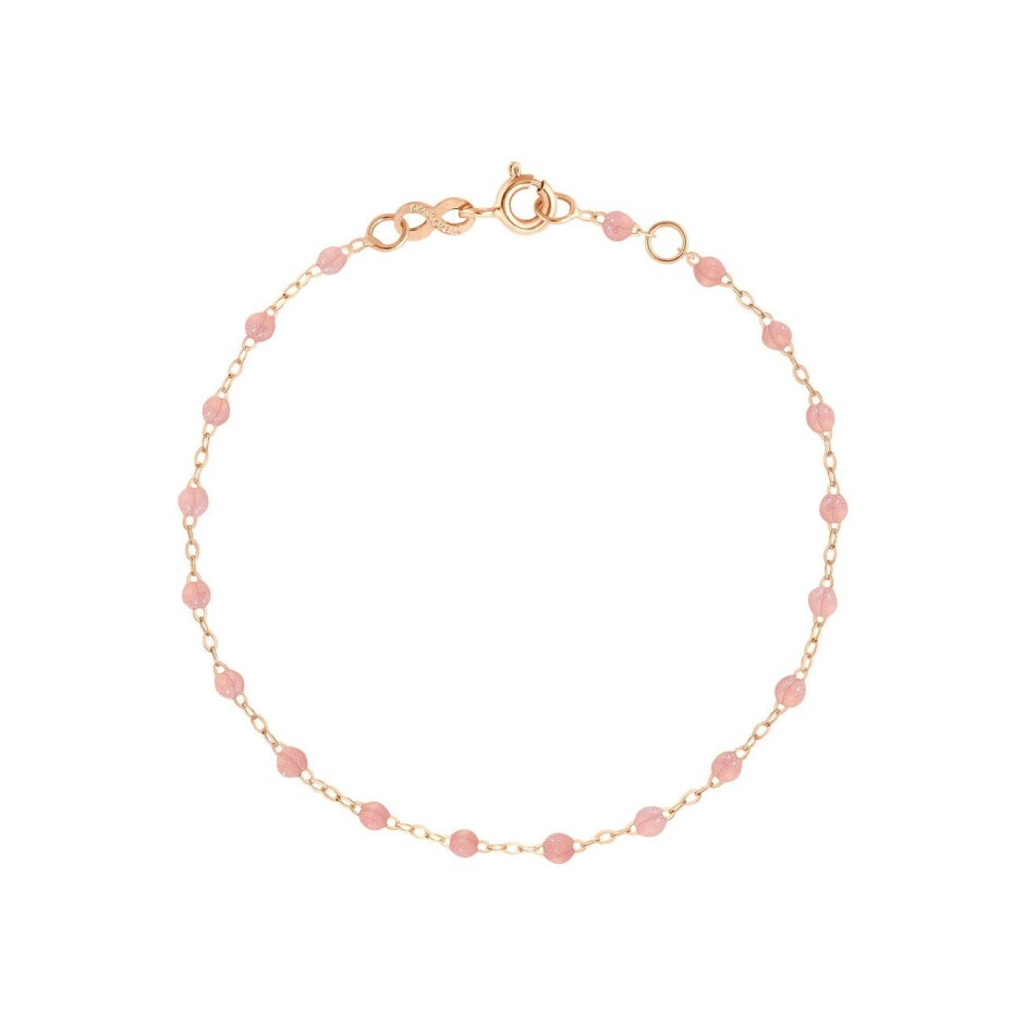 Bracelet Gigi Clozeau Classique en or rose et résine Blush, taille 17cm
