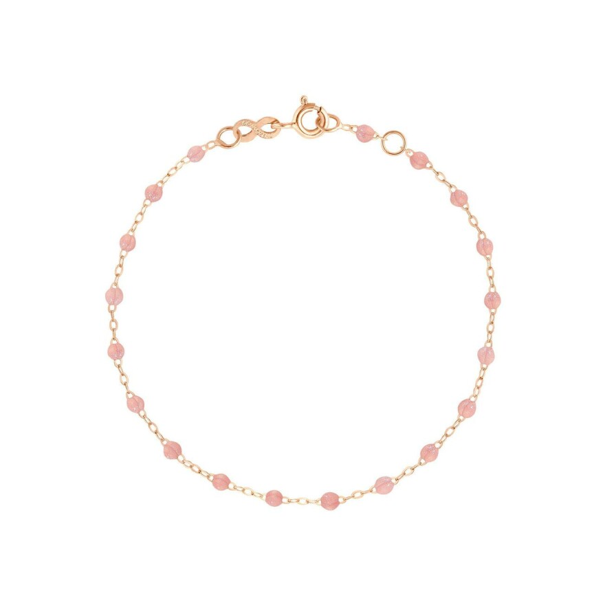 Bracelet Gigi Clozeau Classique en or rose et résine blush, taille 19cm