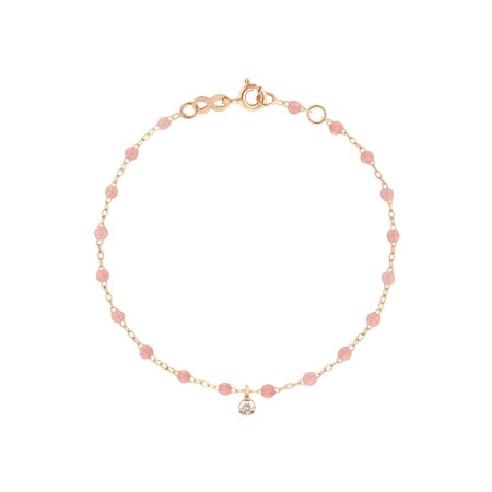 Bracelet Gigi Clozeau Gigi Suprême en or rose, résine Blush et diamants, taille 17cm