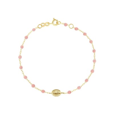 Bracelet Gigi Clozeau Madone en or jaune et résine Blush, taille 17cm