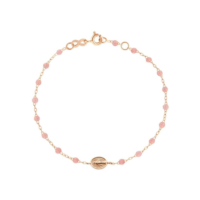 Bracelet Gigi Clozeau Madone en or rose et résine Blush, taille 17cm