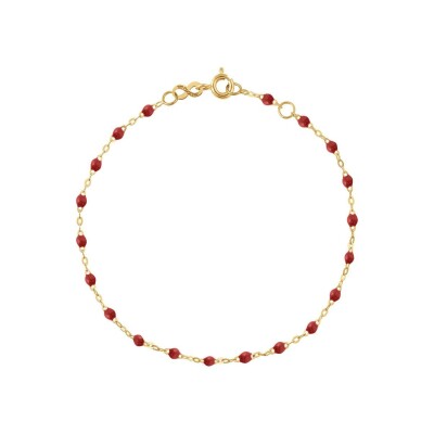 Bracelet Gigi Clozeau Classique en or jaune et résine bordeaux, 17cm