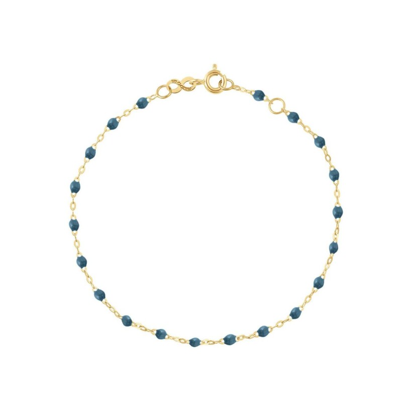 Bracelet Gigi Clozeau Classique en or jaune et résine bleu céleste, 15cm