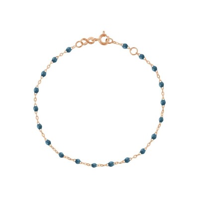 Bracelet Gigi Clozeau Classique en or rose et résine bleu céleste, 15cm