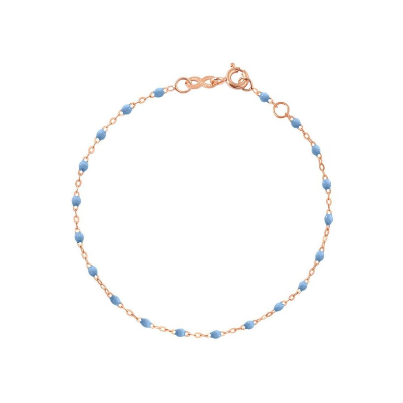 Bracelet Gigi Clozeau Classique en or rose et résine bleu ciel, 15cm