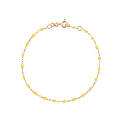 Bracelet Gigi Clozeau Classique en or rose et résine jaune citron, 15cm