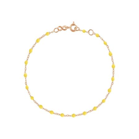 Bracelet Gigi Clozeau Classique en or rose et résine jaune citron, 18cm