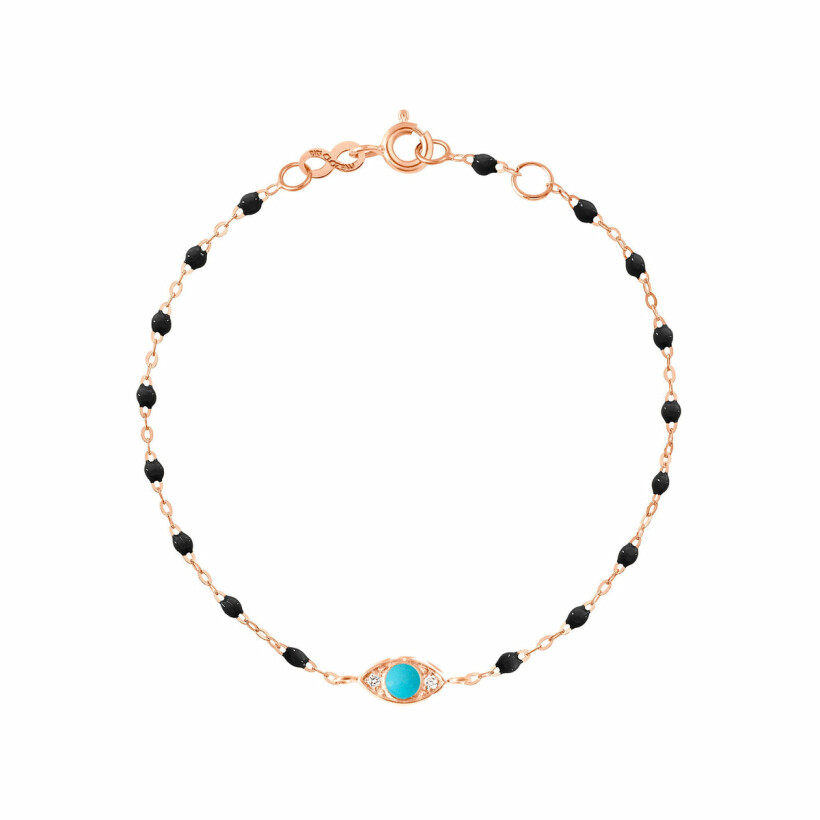 Gigi Clozeau Eye bracelet, rose gold, black resin and diamonds, 17cm