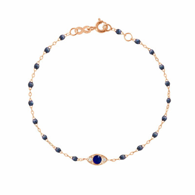 Gigi Clozeau Eye bracelet, rose gold, midnight blue resin and diamonds, 17cm