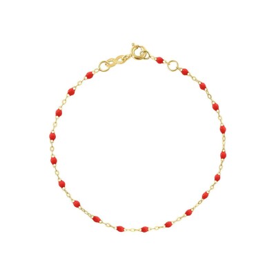 Bracelet Gigi Clozeau Classique en or jaune et résine coquelicot, 15cm