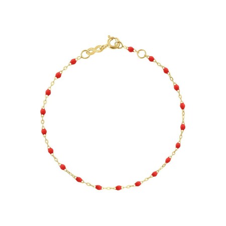 Bracelet Gigi Clozeau Classique en or jaune et résine coquelicot, 19cm