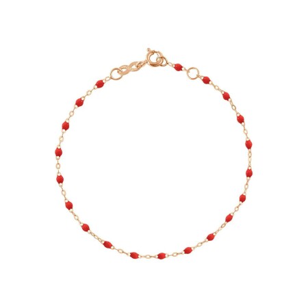 Bracelet Gigi Clozeau Classique en or rose et résine coquelicot, 19cm