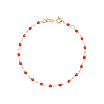 Bracelet Gigi Clozeau Classique en or rose et résine corail, 15cm