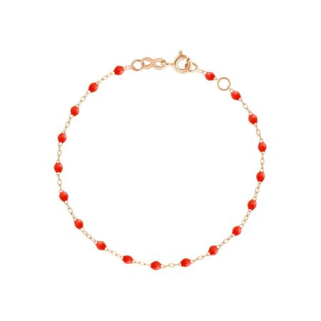 Bracelet Gigi Clozeau Classique en or rose et résine corail, 15cm