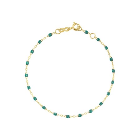 Bracelet Gigi Clozeau Classique en or jaune et résine vert émeraude, 18cm