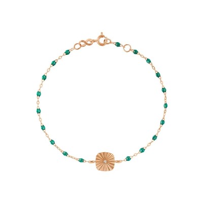 Gigi Clozeau Miss Lumière bracelet, rose gold, emerald resin, diamond, 17cm
