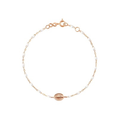 Bracelet Gigi Clozeau Madone en or rose et résine blanche, taille 15cm