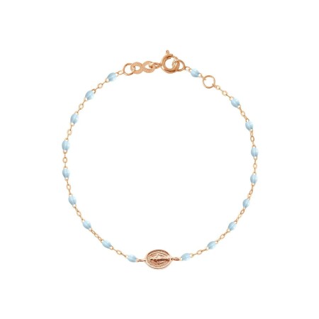 Bracelet Gigi Clozeau Madone en or rose et résine bleu layette, taille 15cm