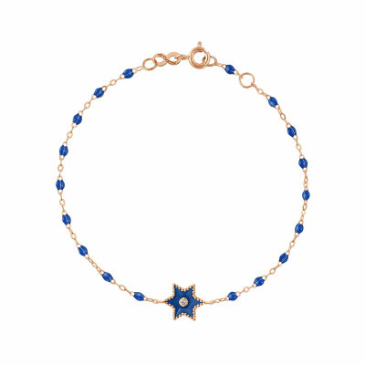 Gigi Clozeau Etoile Star bracelet, rose gold, prussian blue resin and diamond, 17cm