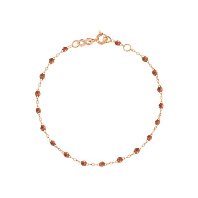 Bracelet Gigi Clozeau Classique en or rose et résine fauve, 19cm