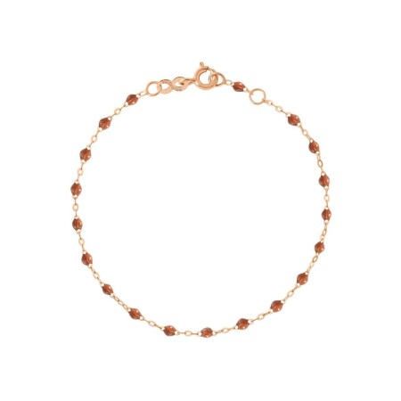 Bracelet Gigi Clozeau Classique en or rose et résine fauve, 19cm