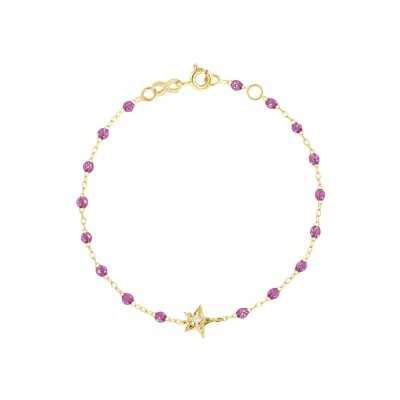 Bracelet Gigi Clozeau Etoile en or jaune, résine galaxy et diamants, taille 17cm